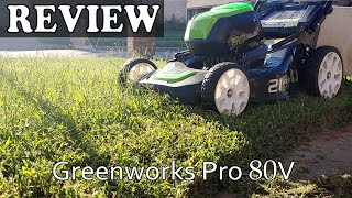 Greenworks Pro 80V 21 inch Brushless Cordless Lawn Mower Review [upl. by Adiell]