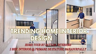 Modern amp Unique 2BHK Home interior design Home tour by Satyam interiors Modular Acrylic kitchen [upl. by Teresita]