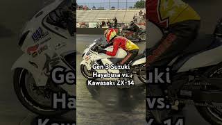 STOCK Gen 3 Suzuki Hayabusa vs STOCK Kawasaki ZX14 [upl. by Arraek137]