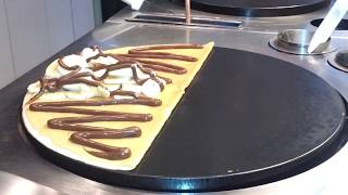 Nutella Banana and Nutella Strawberry Blueb Crepe [upl. by Nilla]