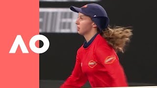 Ballkid bounces back from Kanepi forehand 1R  Australian Open 2019 [upl. by Nohsyt]