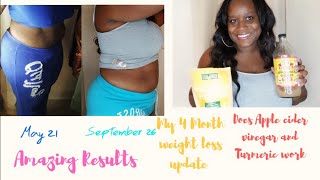 My 4 month weight loss updatedoes Apple Cider Vinegar and turmeric work [upl. by Teevens]