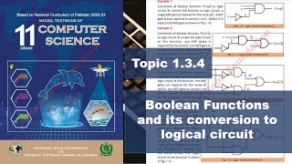 Boolean Functions and Their Conversion to Logic Circuits  Class 11 Computer Science  FBISE [upl. by Lehplar]