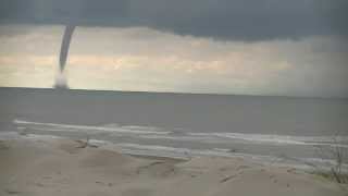 windhoos Ameland 8x versneld 26062014 waterhoos Tornado dutch coast [upl. by Barhos]