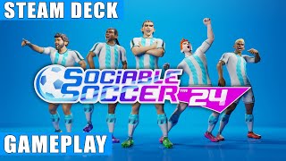 Sociable Soccer 24 Steam Deck Gameplay [upl. by Puklich]