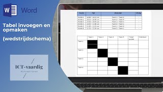 Word  Tabel invoegen en opmaken wedstrijdschema [upl. by Natsyrk478]