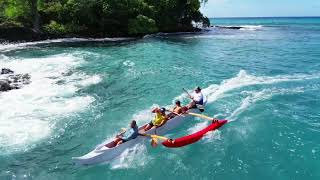 Catch Epic Winter Waves in Hawaii on an OC4 Canoe  Hulakai Surf Tours [upl. by Auka19]