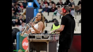 Euroleauge halftime show Yarden saxophone live  OAKA Panathinaikos BC [upl. by Ahsata]