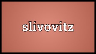 Slivovitz Meaning [upl. by Westhead]