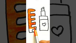 How to Draw Comb and Lipstick for Kids kidsvideo drawing [upl. by Ardnasal]