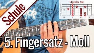 5 Fingersatz Moll Äolisch  Tonleiterspiel  Gitarrenschule [upl. by Nerol]