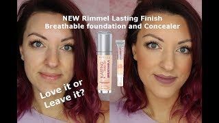 NEW Rimmel London lasting finish breathable foundation and concealer review and demo [upl. by Lidstone772]