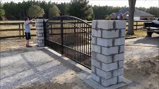 Dual driveway gate installation [upl. by Adlitam684]