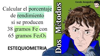 𝐑𝐄𝐍𝐃𝐈𝐌𝐈𝐄𝐍𝐓𝐎 Calcule el porcentaje de rendimiento si se producen 38 gramos Fe con 65 gramos de Fe2O3 [upl. by Carlos982]