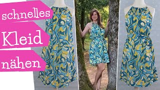 schnelles Sommerkleid ohne Schnittmuster nähen  1m Stoff  2 Styles  Nähanleitung  mommymade [upl. by Pickar]