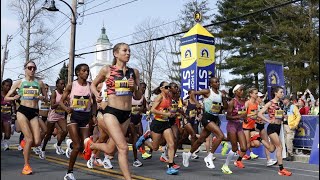 Womens professional runners in Boston Marathon begin 262mile journey [upl. by Oalsinatse]