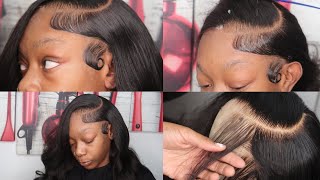 How To Make Your 5x5 Closure Wig Into A Side Part Frontal Plucking amp Customizing Ft Arabella Hair [upl. by Blalock402]