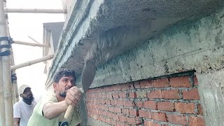 House outside Portico Roof Slab Bottom Plastering Ceiling plastering Ceiling Bar Border Plaster [upl. by Ylrehs]