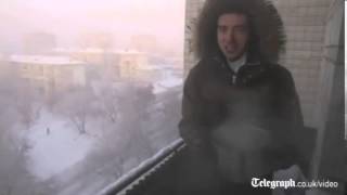 Boiling water freezes instantly in Siberia [upl. by Nrubliw]