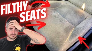 How to clean dirty stained seats without an extractor  Car Detailing [upl. by Bocock]