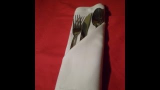 How To Fold Napkins  Silver Pouch Napkin Folding [upl. by Ffilc]