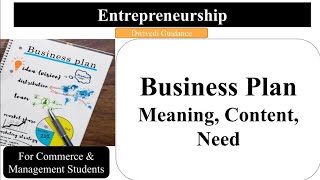 Business Plan Meaning Content Need Innovation and entrepreneurship Entrepreneurship Development [upl. by Kapoor]