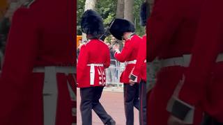 Guard nearly looses Bearskin hat 💂 [upl. by Aidil]