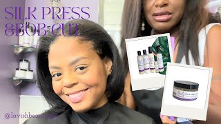 Silk Press and Bob Cut  Lavish Silk Press Kit  Healthy Hair Journey [upl. by Inajna]