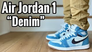 Air Jordan 1 “Denim” 2024 Review amp On Feet [upl. by Aidaas]