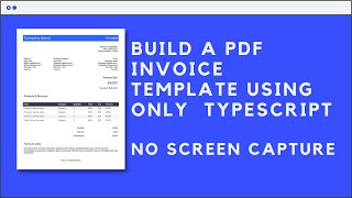 Build a PDF invoice template using only typescript and a javascript librairie  No screen capture [upl. by Dearman]