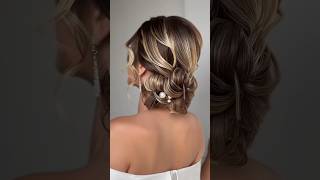 Penteado COQUE BAIXO INCRÍVEL para NOIVA com CABELO CURTO hairstyle hairtutorial hairtutorial [upl. by Latini]