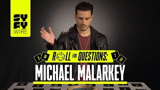 Michael Malarkey Answers If Hes A Vampire Roll For Questions  SYFY WIRE [upl. by Enenej326]