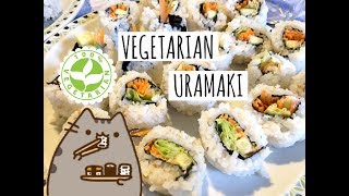 VEGETARIAN SUSHI  con riso normale aceto di mele e senza stuoia di bambù [upl. by Ramos401]