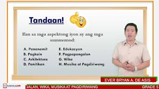 GRADE 5 AP Q3  quotIMPLUWENSYA NG MGA ESPANYOL SA KULTURA NG MGA PILIPINOquot  PANANAMIT PAGKAIN [upl. by Zirkle]