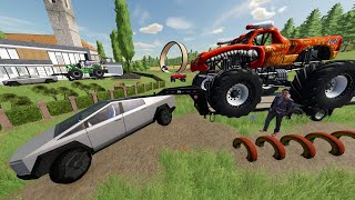 Billionaire Turns Cybertruck into Monster Truck  Farming Simulator 22 [upl. by Tripp939]