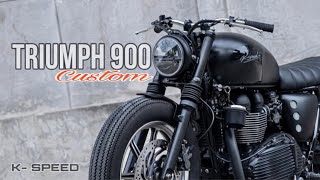 Custom TRIUMPH 900  Brat Style Bobber  by K Speed [upl. by Nelleh599]