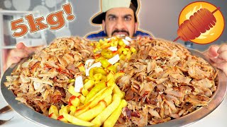 تحدي اكل ٥ كيلوات شاورما دونر كباب بنوعين لحم ودجاج  Shawarma  Doner kebab 5kg Challenge [upl. by Esorbma969]