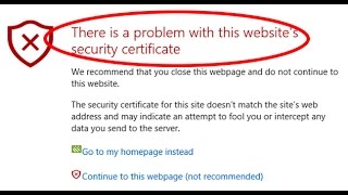 how to fix there is a problem with this websites security certificate errors [upl. by Ystap]