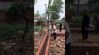 Construction process of pouring concrete for building beams in rural areas [upl. by Ymereg]