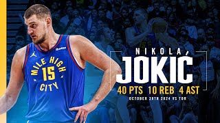 NIKOLA JOKIĆ BACK TO BACK 40 POINT PERFORMANCE  Full Game Highlights vs Raptors 102824 [upl. by Harrod]