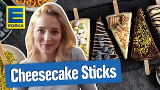 Cheesecake Sticks  Käsekuchen am Stiel Rezept [upl. by Korten616]