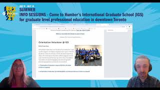 Summer Info Sessions Humbers International Graduate School [upl. by Hasan]