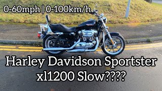 Harley Davidson Sportster 1200 060 mph  0100 kmh Acceleration XL1200T [upl. by Dirgis]