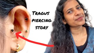 ഇവിടേം കാത് കുത്തിയോ 😳 Tragus ear piercing experience  earpiercing viral [upl. by Hait525]