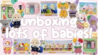 huge baby Sylvanian Families haul amp unboxing 🧸 Veggie babies Persian newborns  Calico Critters [upl. by Sadie907]