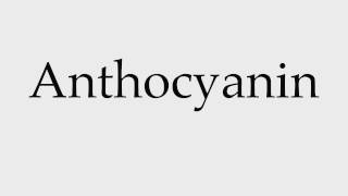 How to Pronounce Anthocyanin [upl. by Calie]