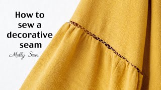 How to sew decorative stitches  bridging or fagoted seam [upl. by Retswerb]