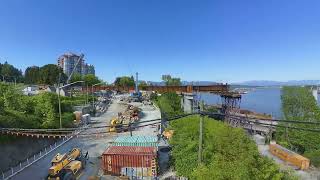 Pattullo Bridge Replacement  Timelapse Steel Girder Installation in New Westminster [upl. by Adnohsirk337]