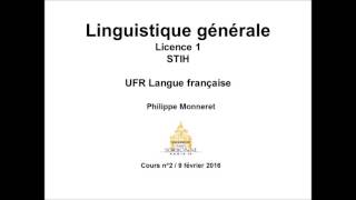 Linguistique générale Cours n°2 [upl. by Kee958]