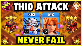 TH10 NEW ATTACK STRATEGY 10 MECHA  12 VALKYRIE  BEST TH10 ATTACK STRATEGY IN COC [upl. by Ephrem760]